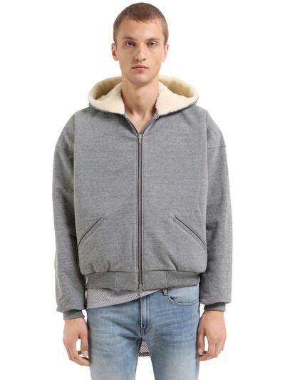 wool lined zip up hoodie