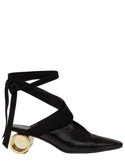 Jw Anderson 60mm Alabama Leather Lace Up Sandals In Black