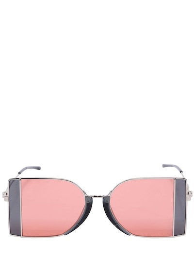 Calvin Klein 205w39nyc Squared See-thru Lens Sunglasses In Pink,grey