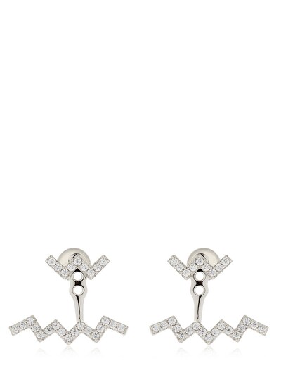 Apm Monaco Up And Down Silver Jacket Earrings