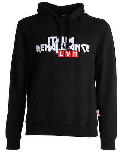 Italia Independent Lvr Editions Hooded Cotton Sweatshirt In Black