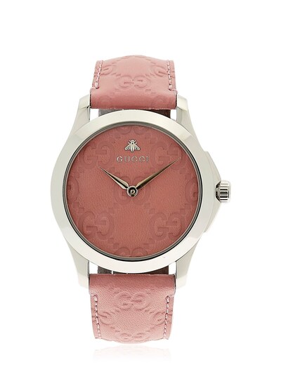 GUCCI: G-Timeless watch case 38 mm with the engraved GG monogram - Pink