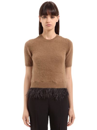 N°21 ROUND NECK SWEATER WITH FEATHERS,66IWHW002-MjM2MQ2