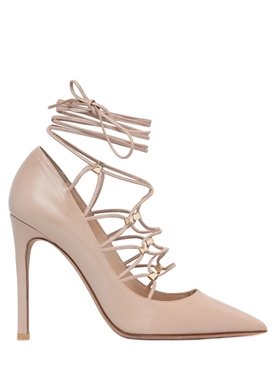 valentino - 女士 - 高跟鞋 - 100毫米系带皮革罗马式高跟鞋