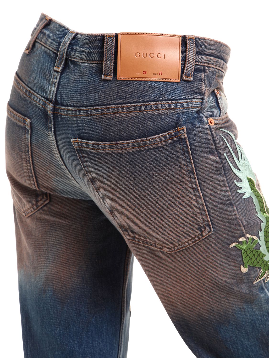 古驰(gucci)女士牛仔裤 纯棉 贴花 喇叭 /66i-5k1005