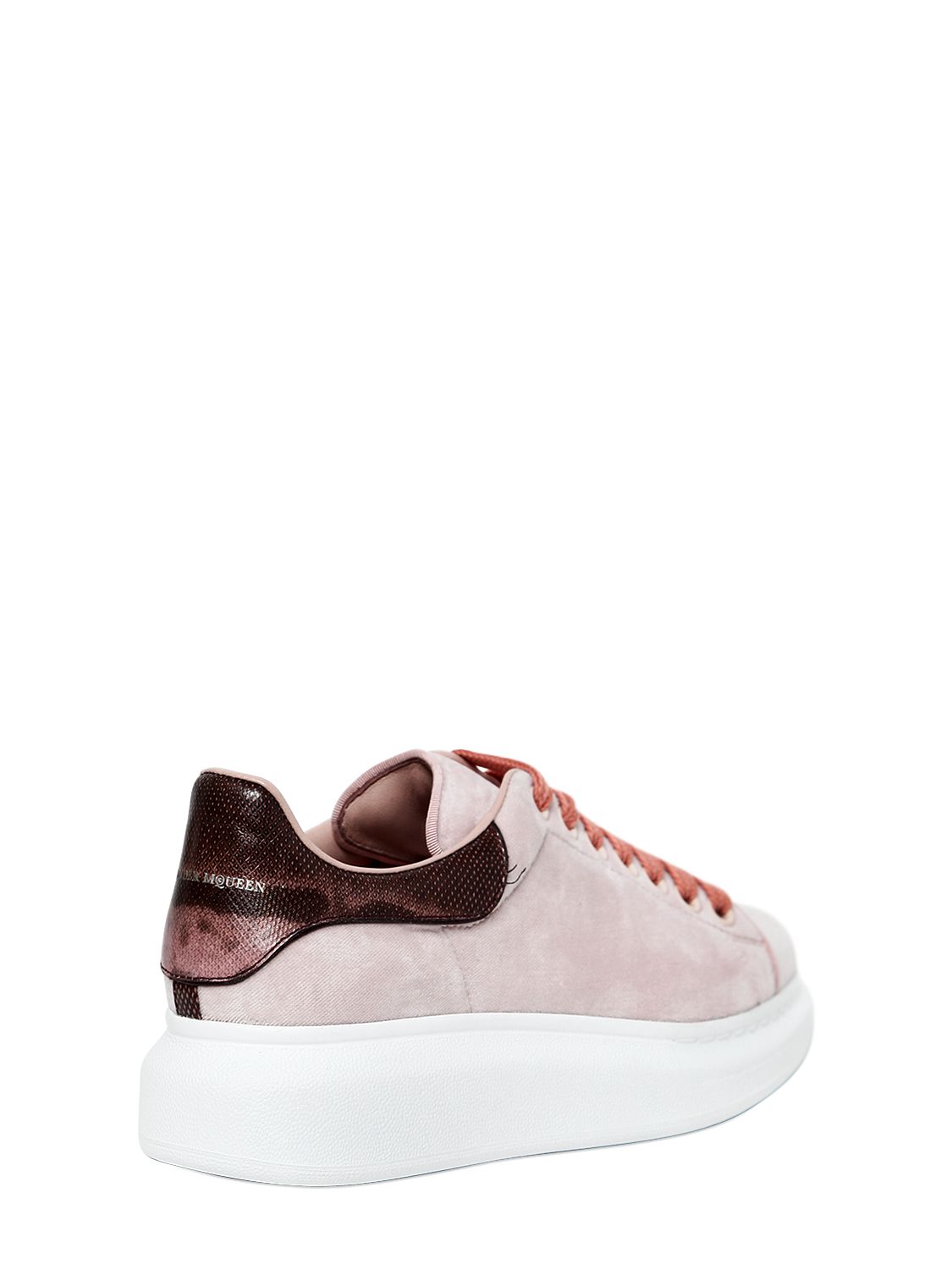 亚历山大麦昆(alexander mcqueen)女士运动鞋 丝绒 蛇皮装饰 系带 /66