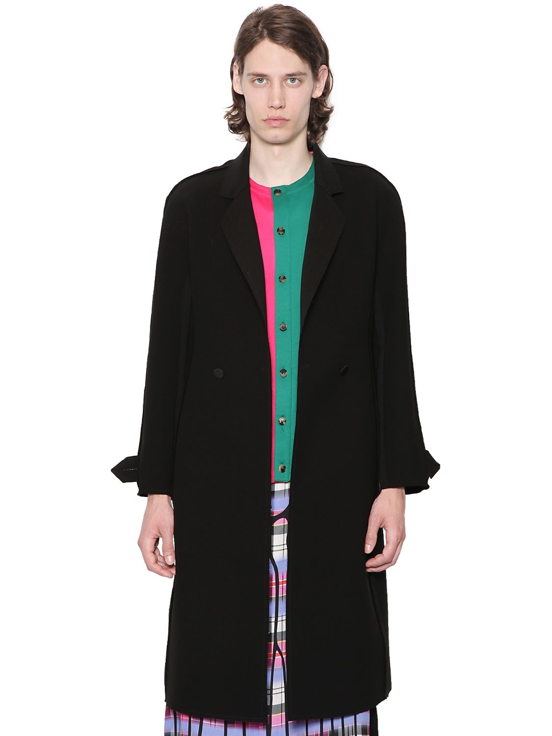 DOUBLE BREASTED BONDED CREPE COAT