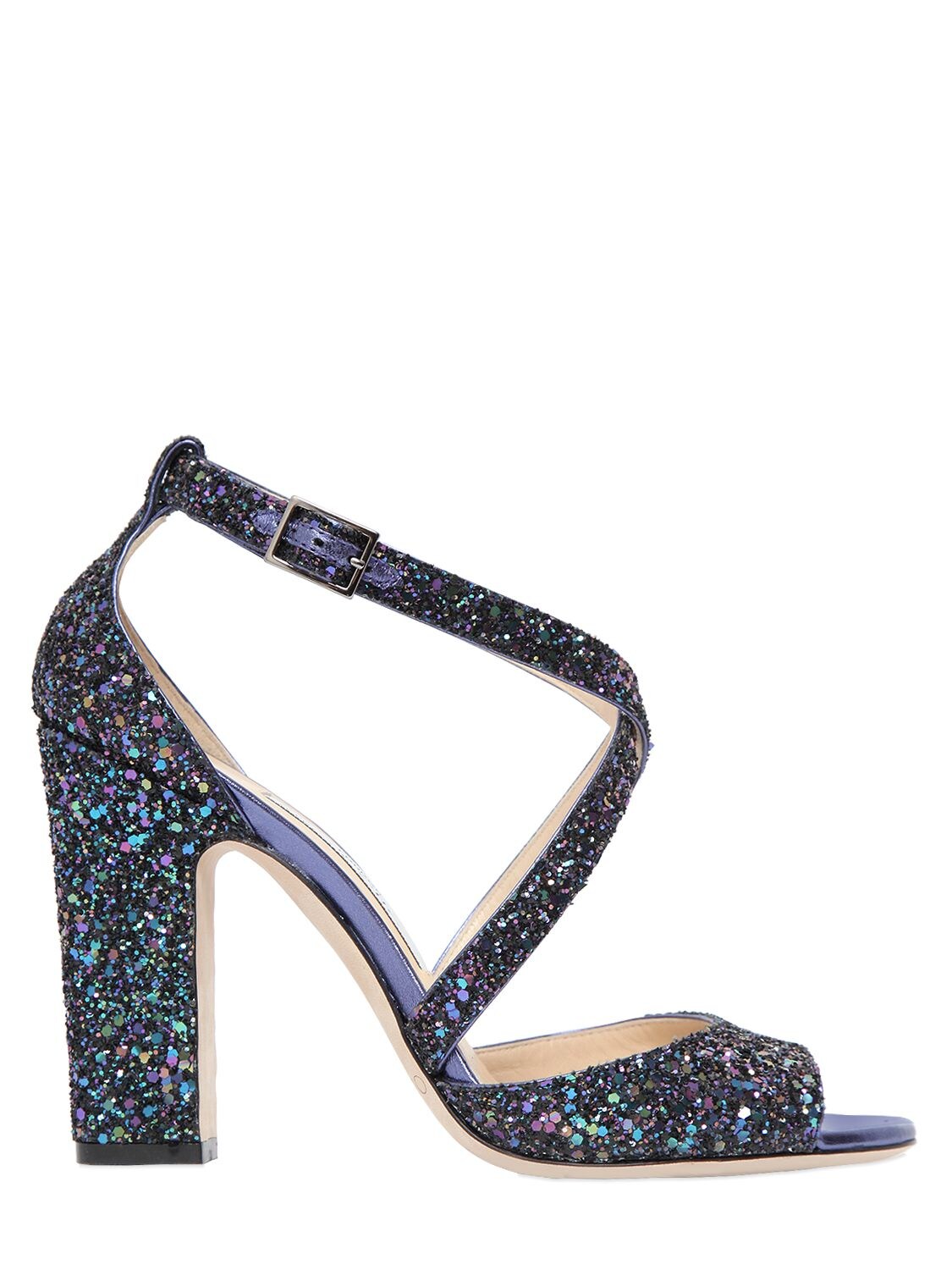 100MM CARRIE GLITTERED SANDALS