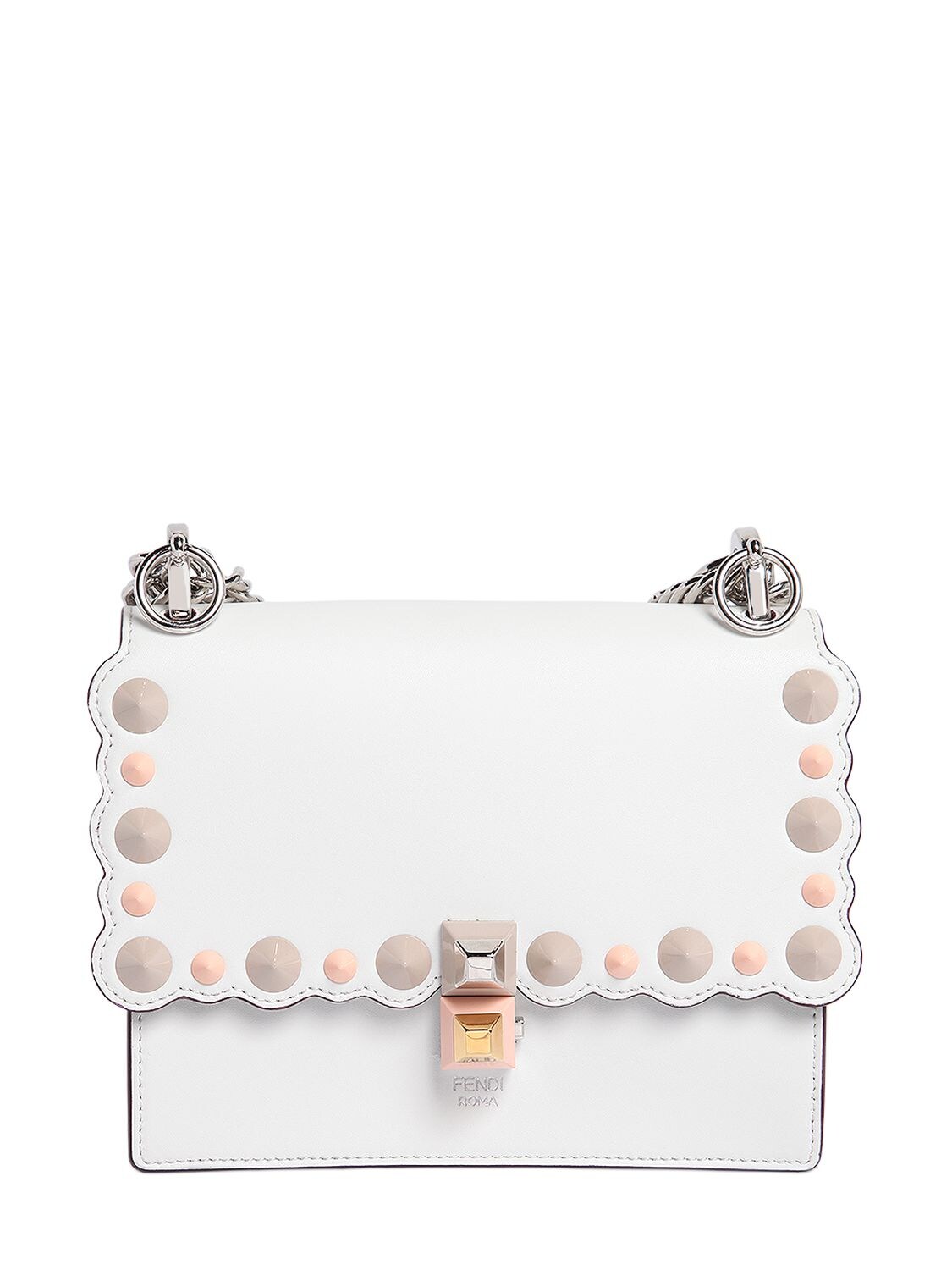 SMALL KAN I SCALLOPED STUDS LEATHER BAG