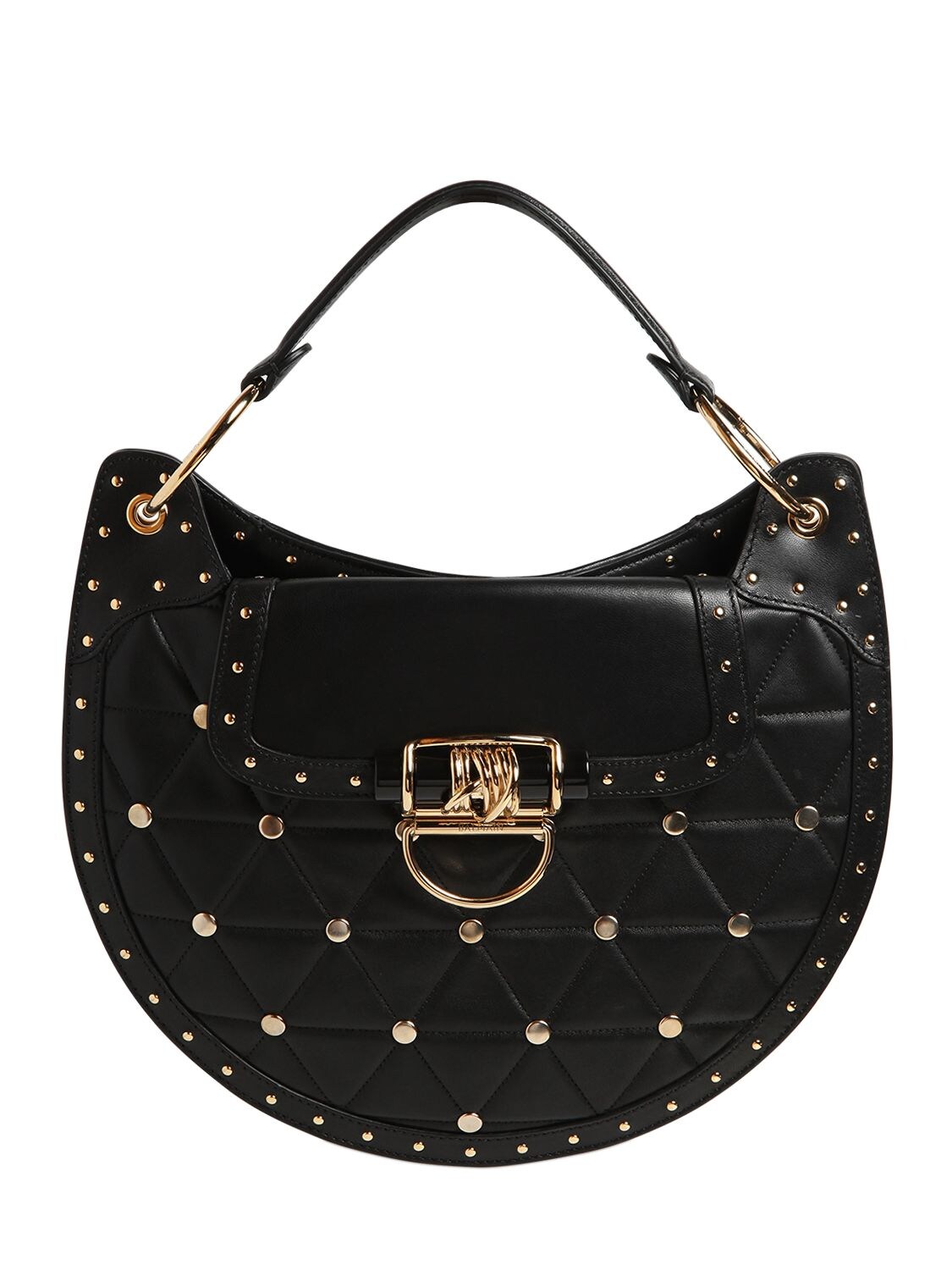 MEDIUM QUILTED LEATHER BAG W/ STUDS