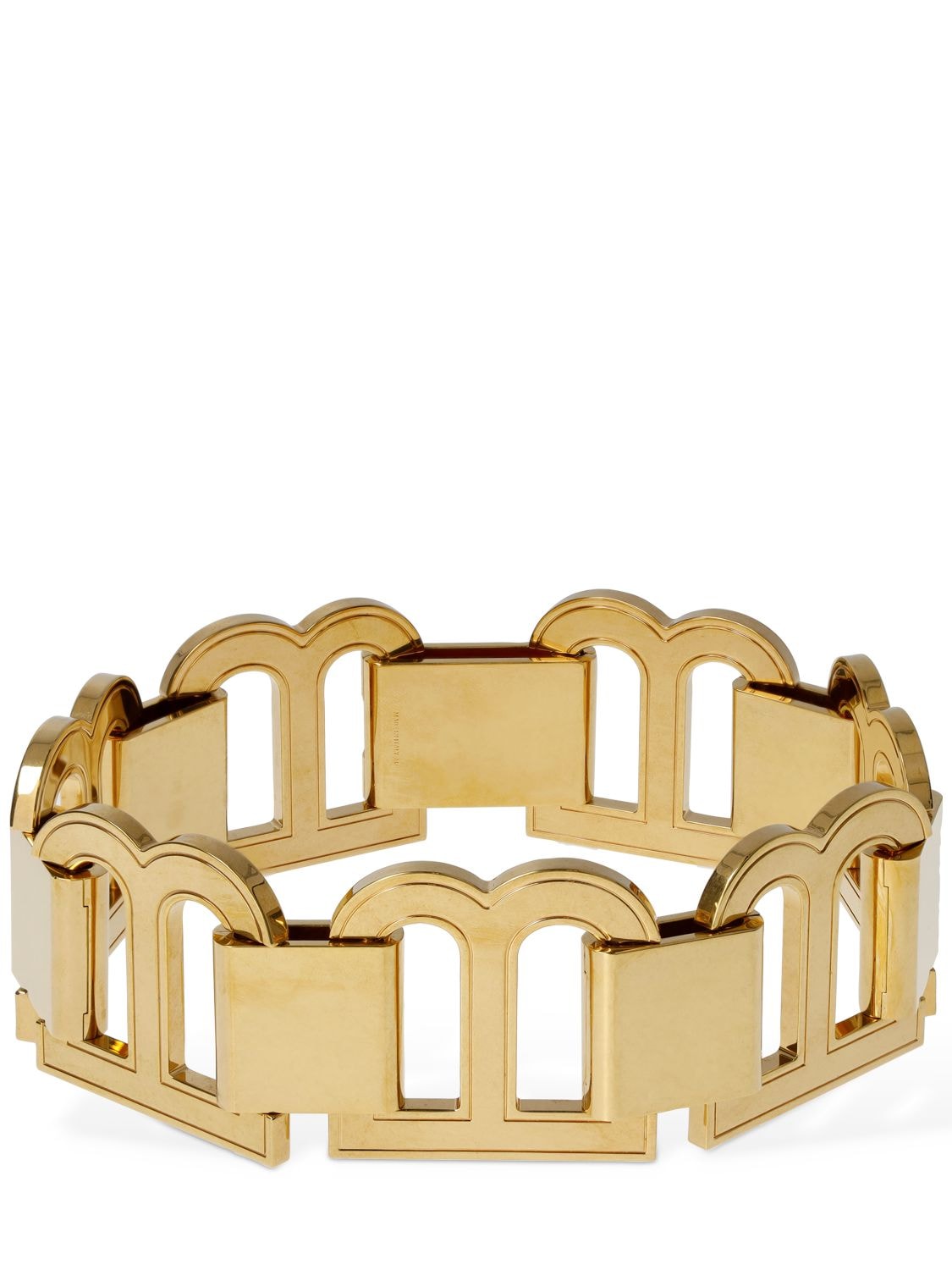 Balenciaga Xl Hourglass Brass Choker Necklace In Gold