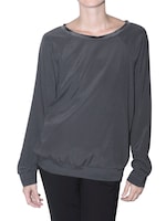 haider ackermann draped techno metallic jersey top twisted double 