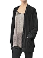 IAN R.N.   POLISHED JERSEY UND WILDLEDER CARDIGAN SWEATER