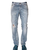 DOLCE & GABBANA   JEANS IN DENIM CONSUMATO GOLD FIT FONDO 19CM