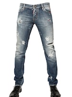 DSQUARED   JEANS SLIM FIT EFFETTO CONSUMATO FONDO 19CM