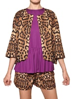 GIAMBATTISTA VALLI   LEOPARD DRUCK BAUMWOLL GABARDINE JACKE