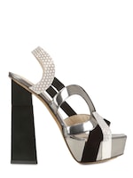 APERLAI   140MM METALLIC LEDER & WILDLEDER SANDALEN