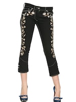 ISABEL MARANT   EMBROIDERED STRETCH COTTON DENIM JEANS