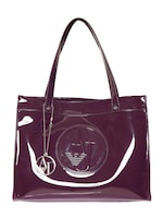 ARMANI JEANS   EMBOSSED LOGO PATENT TOTE