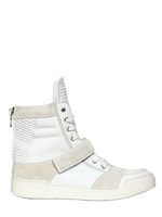 BALMAIN   SNEAKERS ALTE IN PELLE E CAMOSCIO